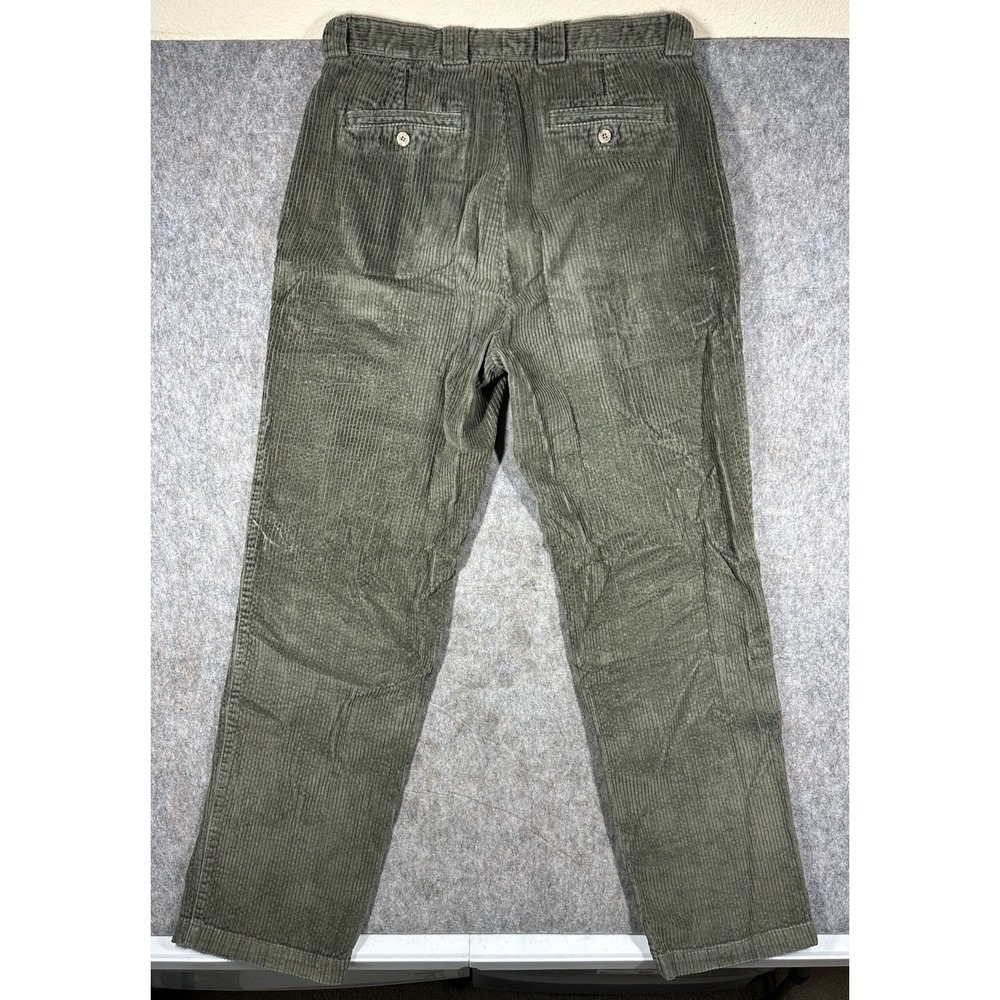 Tommy Bahama Relax Corduroy Pants Mens 34 Olive Green Pleated 34x32 - Picture 7 of 8